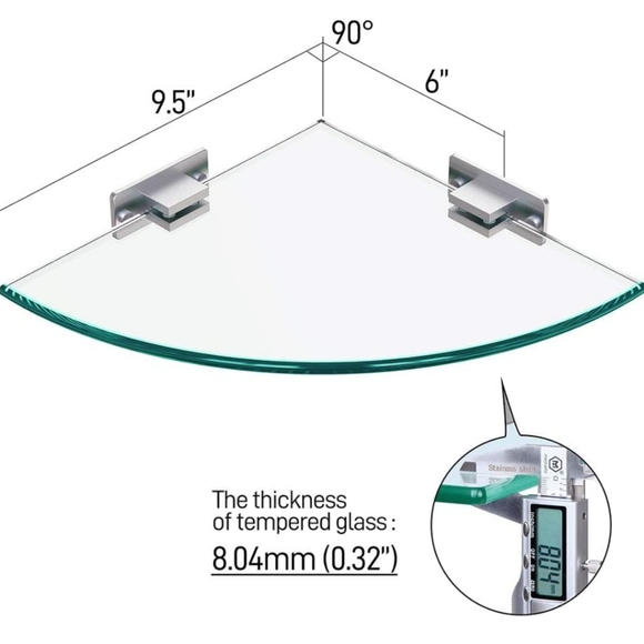 GeekDigg 2-pack glass shower shelves - Picture 8 of 14